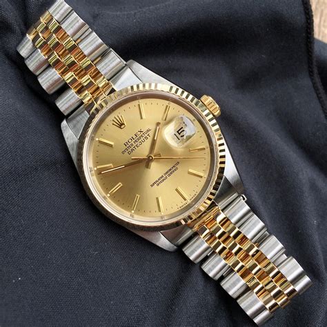 rolex datejust 16233 stainless steel champagne dial 36mm automatic watch|rolex datejust 16233 price.